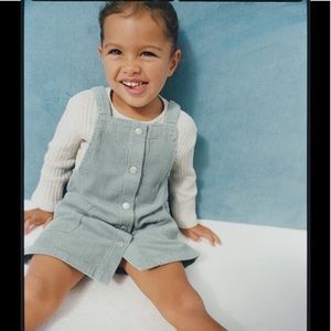 Zara Corduroy Pinafore Dress